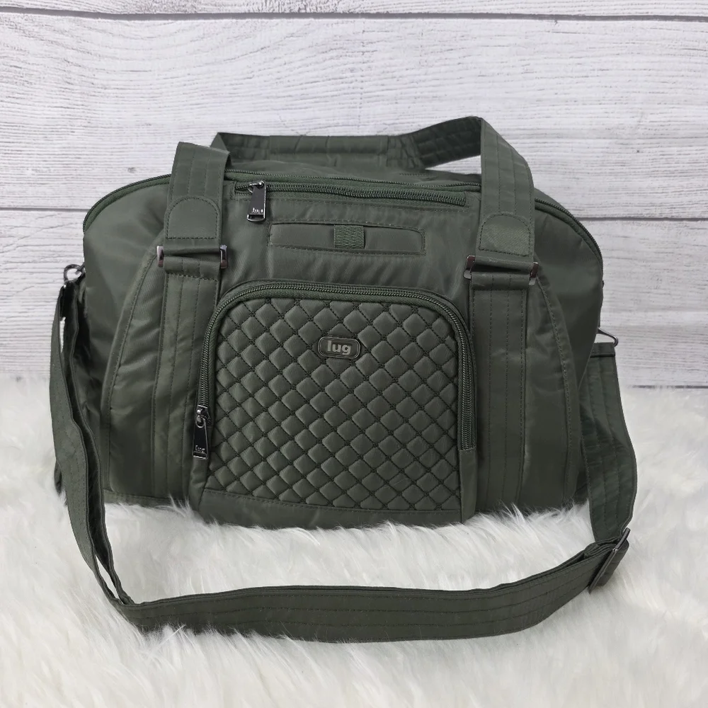 Lug Propeller Green Quilted Gym / Overnight Duffle Bag
